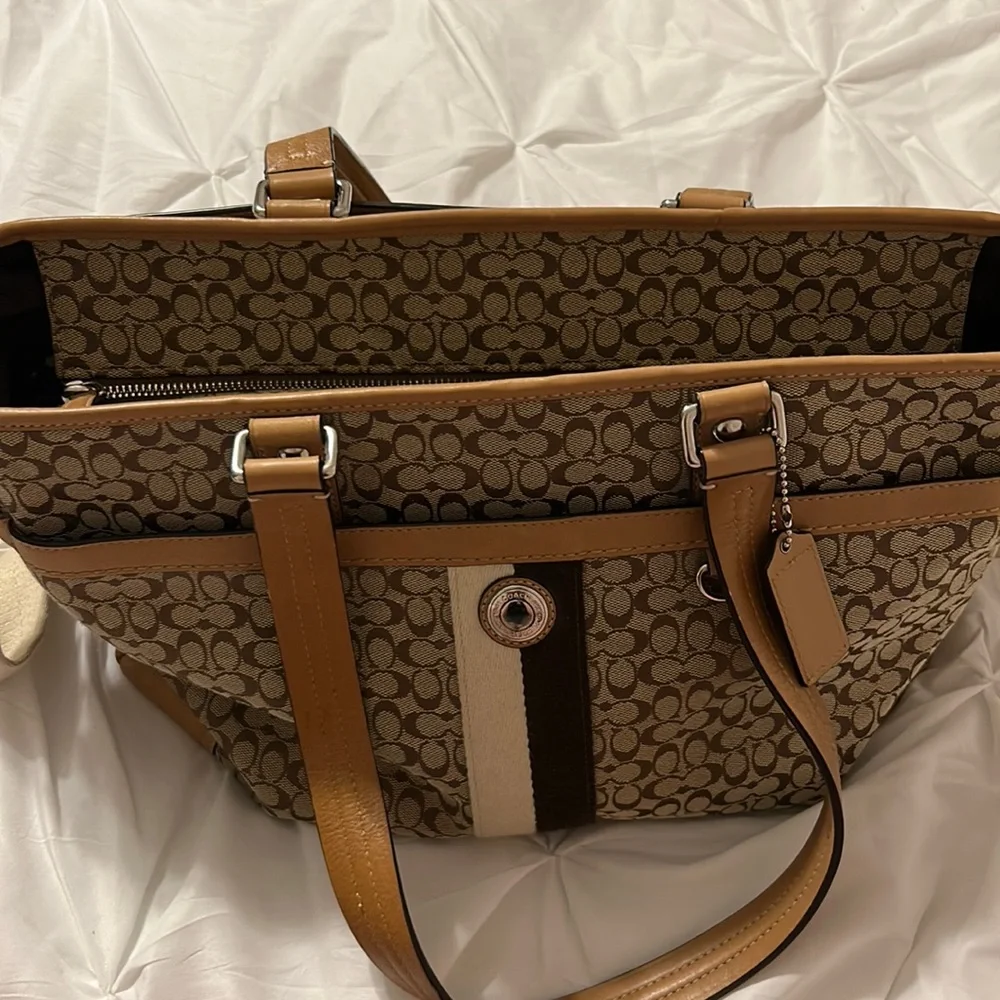 Brown Coach Diaper Bag